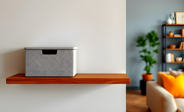 A inactive box on a shelf.