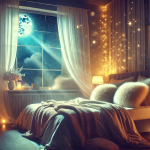 Cozy magical bedroom for manifestational sleep.